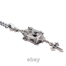 Signed William Griffiths Hand Made Sterling Silver Cathedral with Hanging Cross