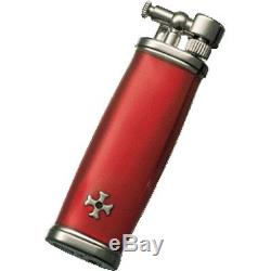 Sillem's Old Boy Slim RED Sterling Silver Butane Pipe Lighter Made in Japan New