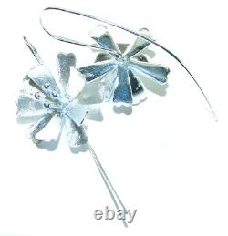 Silver Flowers Italy made. 925 Sterling Silver Earrings