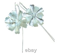 Silver Flowers Italy made. 925 Sterling Silver Earrings