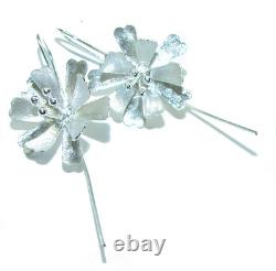 Silver Flowers Italy made. 925 Sterling Silver Earrings