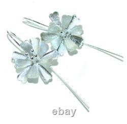 Silver Flowers Italy made. 925 Sterling Silver Earrings