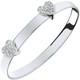 Silver Heart Baby Bangle Expandable Gemstone Girls British Made Sterling Silver