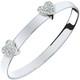 Silver Heart Baby Bangle Expandable Gemstone Girls British Made Sterling Silver