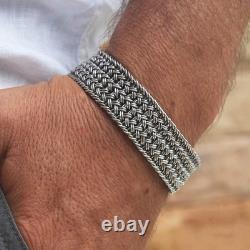 Silver braided flower lock Unique bracelet, made of Solid 925 Sterling Silver