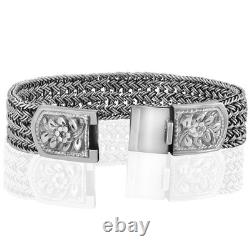 Silver braided flower lock Unique bracelet, made of Solid 925 Sterling Silver Silver braided flower lock Unique bracelet, made of Solid 925 Sterling Silver
