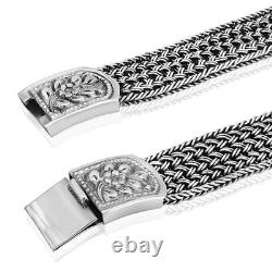 Silver braided flower lock Unique bracelet, made of Solid 925 Sterling Silver