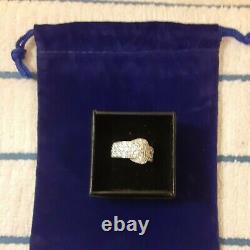 Size 7 Sterling SIlver Buckle Ring Made With White Zirconia From Swarovski (415)
