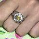 Size 7 Sterling Silver KHR 925 Yellow Opal & White Topaz Ring made in India