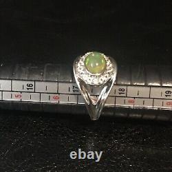Size 7 Sterling Silver KHR 925 Yellow Opal & White Topaz Ring made in India