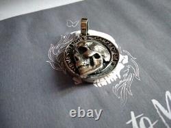 Skull Carpe Diem Memento Mori pendant made sterling silver 925-artisan product