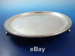 Small Footed Sterling Silver Tray or Bottle Coaster Made in England