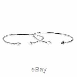 Smooth Pyramid Ends. 925 Sterling Silver West Indian Bangles (Pair) MADE IN USA