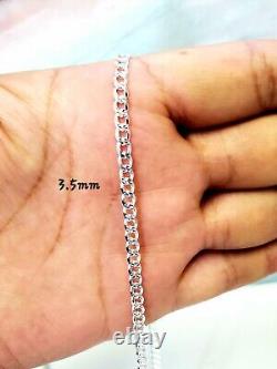 Solid 925 Sterling Real Silver Made In Italy Cuban Bracelet For Men and Women