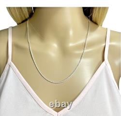 Solid 925 Sterling Silver 1.5mm Rope Chain Necklace 24 Made in Italy 030