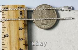 Solid 925 Sterling Silver 1.5mm Rope Chain Necklace 24 Made in Italy 030