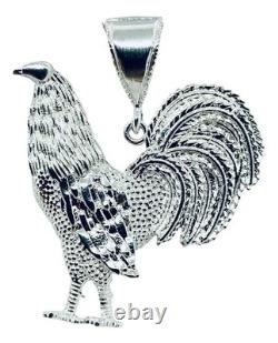 Solid 925 Sterling Silver Chicken Gallo Rooster Pendant Made In Taxco Mexico