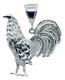 Solid 925 Sterling Silver Chicken Gallo Rooster Pendant Made In Taxco Mexico