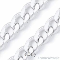 Solid. 925 Sterling Silver Cuban Curb 4.5mm Link Italy-Made Men's Chain Necklace