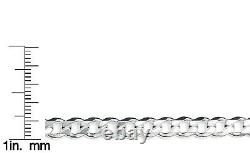 Solid 925 Sterling Silver Curb Chain 8.5MM Necklace Made in Italy- 16-30
