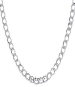 Solid 925 Sterling Silver Curb Chain 8MM Necklace Made in Italy- 16-30