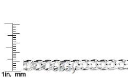 Solid 925 Sterling Silver Curb Chain 8MM Necklace Made in Italy- 16-30