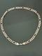 Solid 925 Sterling Silver Figaro Chain Necklace 10 mm, 19inch Made In Italy