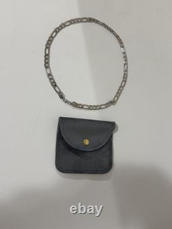 Solid 925 Sterling Silver Figaro Chain Necklace 10 mm, 19inch Made In Italy