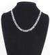 Solid 925 Sterling Silver Figaro Chain Necklace 6.8mm, 20 Long Made In Italy
