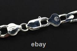 Solid 925 Sterling Silver Hip Hop 8mm FIGARO 20-26 Chain Necklace Italian Made