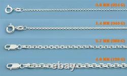 Solid 925 Sterling Silver Italian Anchor Link Cable Chain Necklace Made in Italy