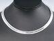 Solid 925 Sterling Silver Italian Flat Omega Chain Choker Necklace Made in Italy