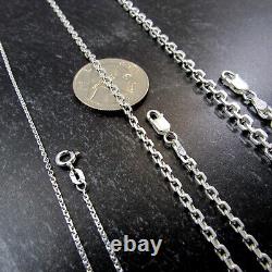 Solid 925 Sterling Silver Italian Men's Anchor / Cable Link Chain, Made in Italy