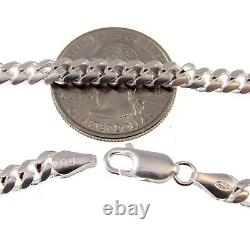 Solid 925 Sterling Silver Men's Italian MIAMI CUBAN Hip Hop Chain Made in Italy