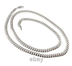 Solid 925 Sterling Silver Men's Italian MIAMI CUBAN Hip Hop Chain Made in Italy