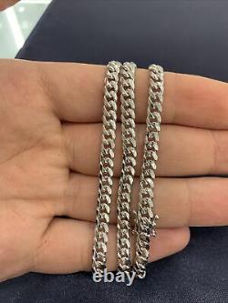 Solid 925 Sterling Silver Miami Cuban Curb Link Chain Necklace 5mm Made Italy