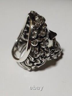 Solid 925 Sterling Silver Ring Zeus Ring 23 Grams Size 11.75 Made In USA