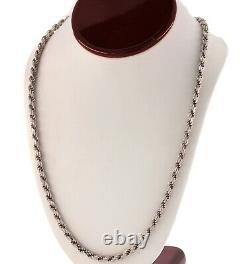 Solid 925 Sterling Silver Rope Chain Made in Italy Necklace 30 5.2mm wide