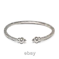 Solid. 925 Sterling Silver Round Bulb Bangle (Made in USA)