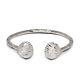 Solid. 925 Sterling Silver Seashell Bangle (Made in USA)