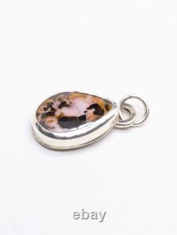 Solid Australian Boulder Opal Artisan Made Sterling Silver Pendant. A30a
