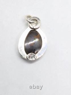 Solid Australian Boulder Opal Artisan Made Sterling Silver Pendant. A30a