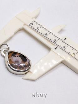 Solid Australian Boulder Opal Artisan Made Sterling Silver Pendant. A30a