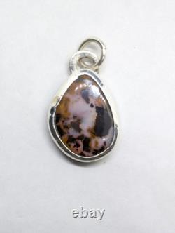 Solid Australian Boulder Opal Artisan Made Sterling Silver Pendant. A30a
