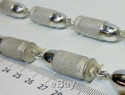 Solid Silver Custom Made Men's Necklace Pistol Rounds 45 Cal. Heavy 642gr 32