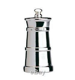 Solid Silver Pepper MILL / Pepper Grinder (churn Shape) Made In Uk