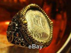 Solid Silver and Bronze Mens Dragon Ring Custom Made never worn