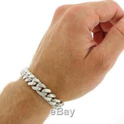 Solid Sterling Silver 10mm Miami Cuban Curb Link. 925 Bracelet 9, Made In Italy