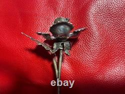 Solid Sterling Silver 900 Vintage Hand Made Flower in a Pot 60.40 Grams