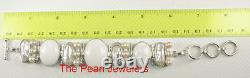 Solid Sterling Silver. 925 Made with Biwa Pearls & Cubic Zirconia Bracelet TPJ
